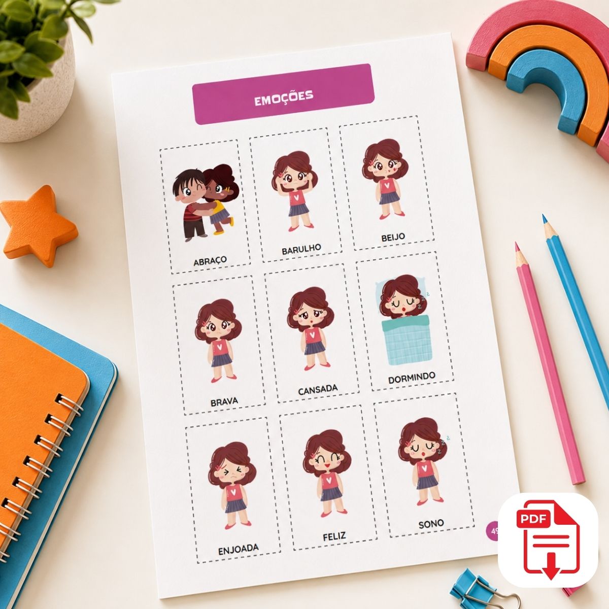 Página de exemplo do Protocolo Matraquinha incluído na Biblioteca Completa Menina